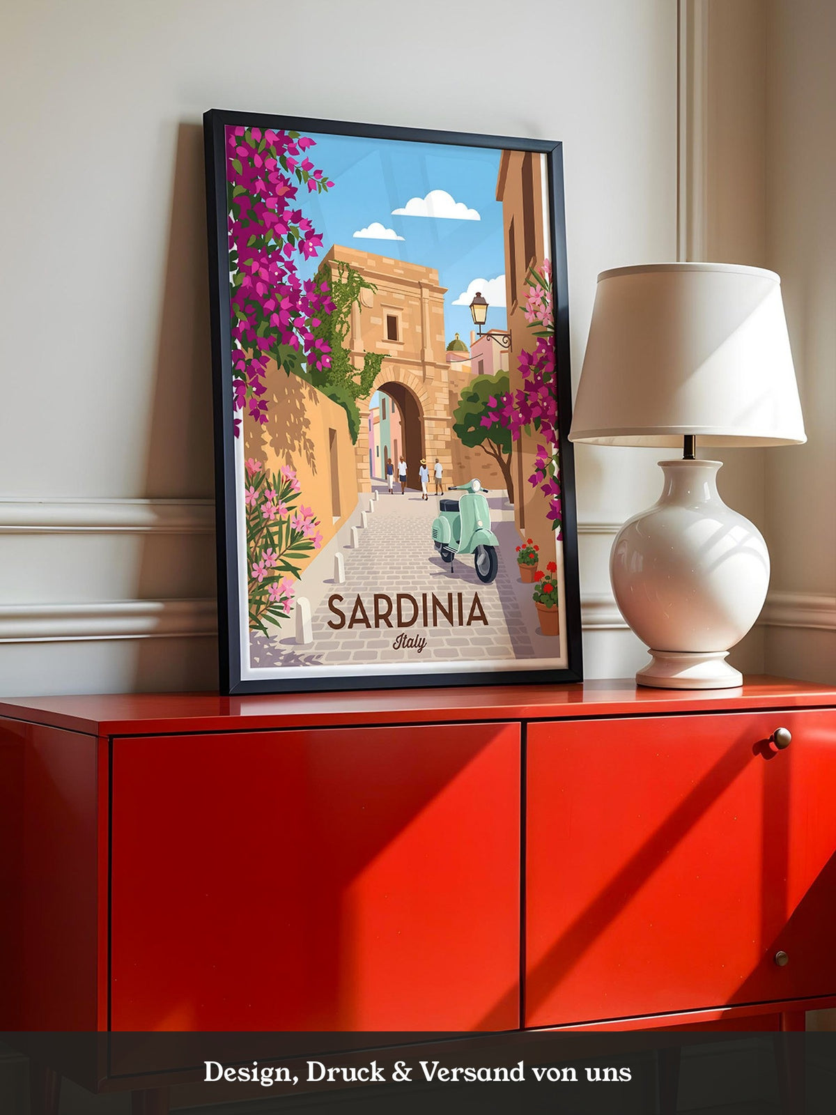 Sardinien Vespa Blumenpracht