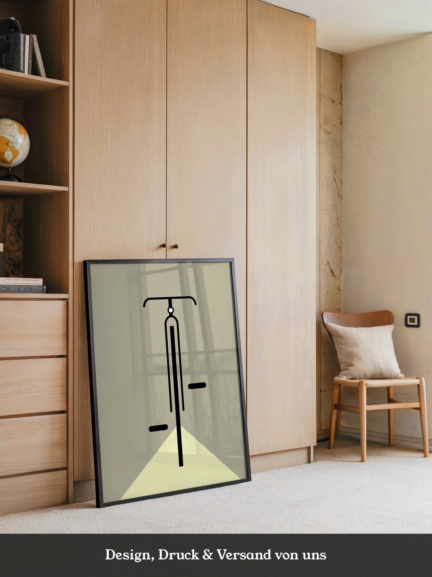 Fahrrad Schlicht Vertikal Kunst