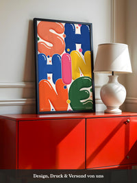 Bunte Buchstaben im Pop-Art Stil