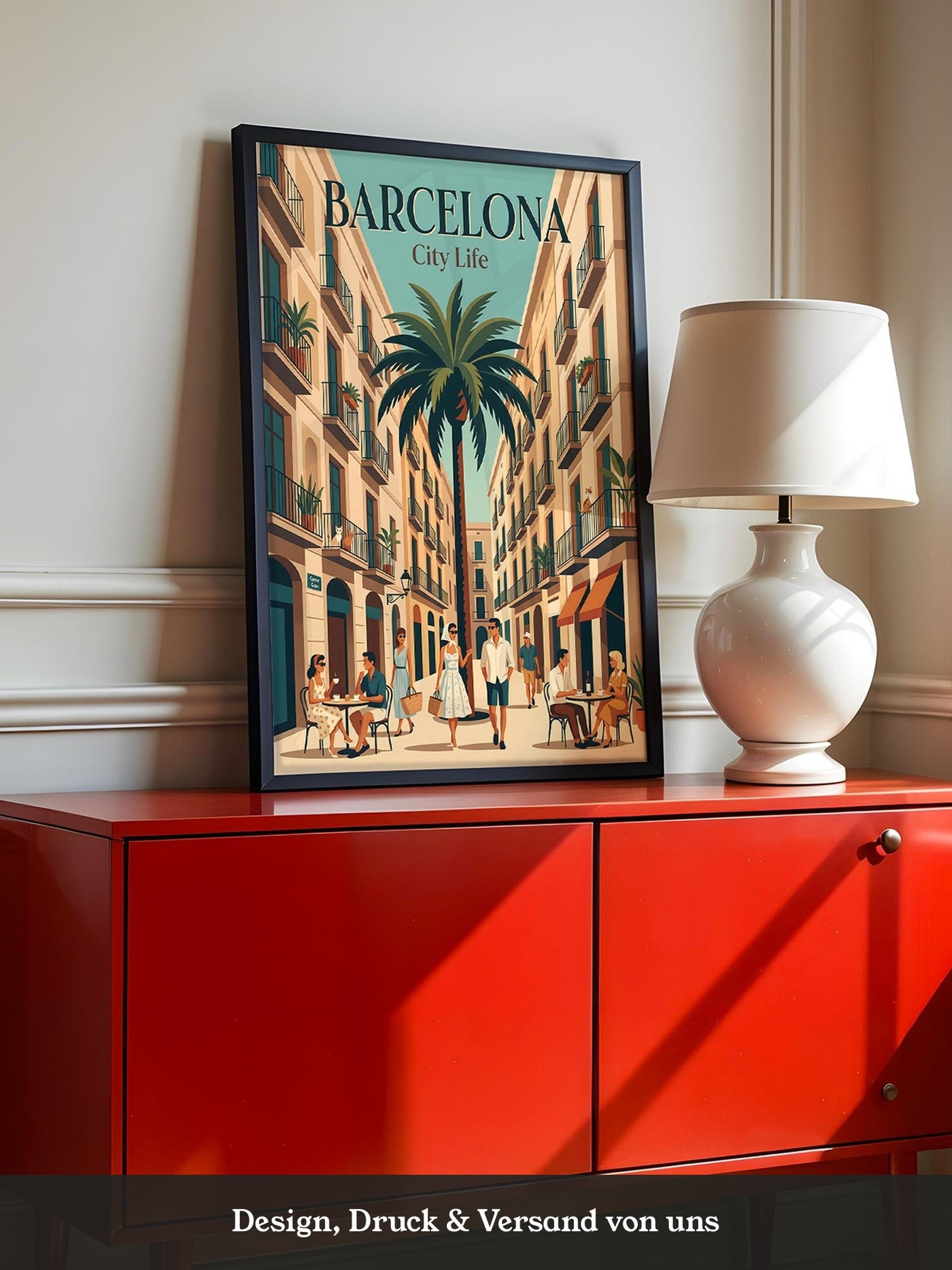 Barcelona Retro Stadtansicht