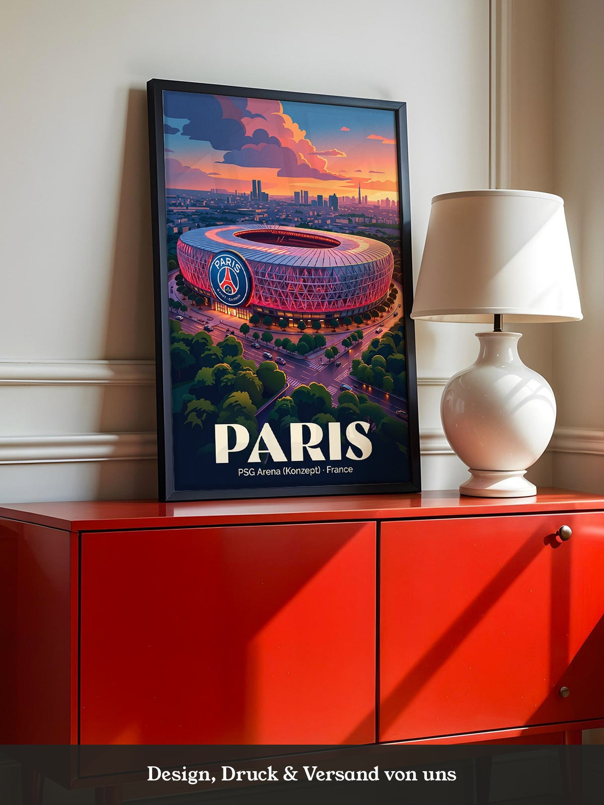 PSG Stadion Abenddämmerung
