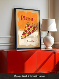 Pizza Scheibe Cartoon Stil