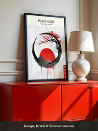 Japanisches Symbol Tinte Rot-Kreis