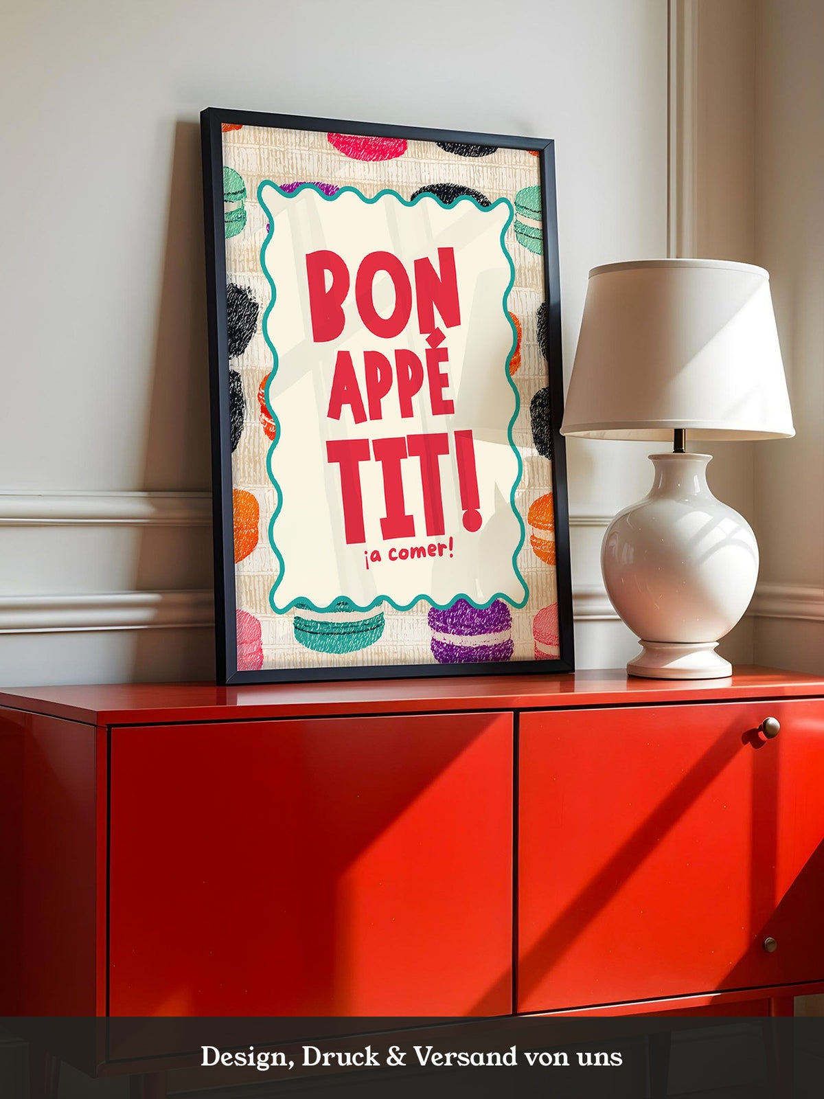 Bunte Macarons Skizzenstil
