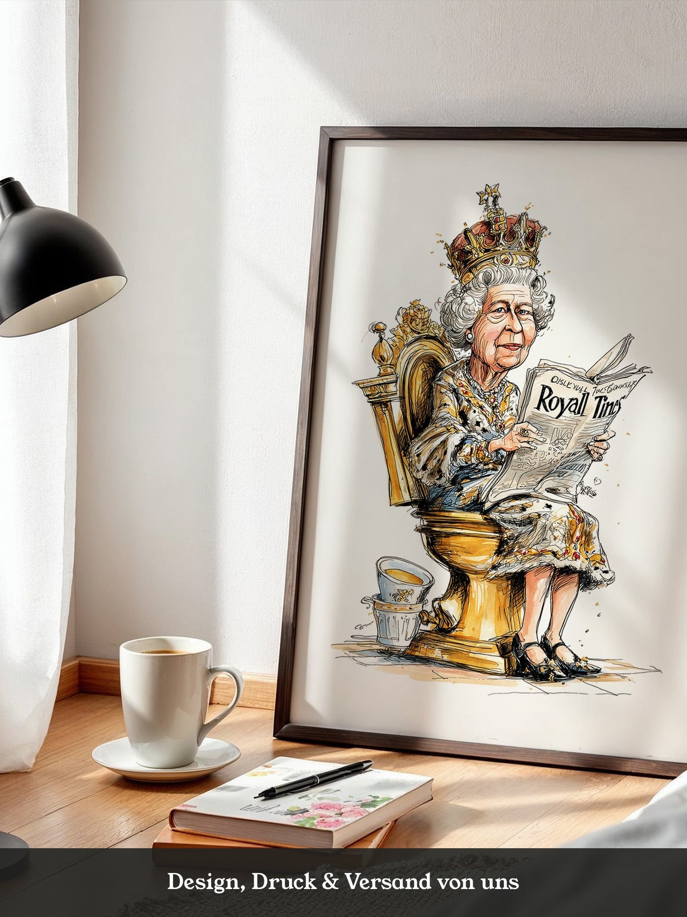 Königin Zeitung Cartoon Goldthron
