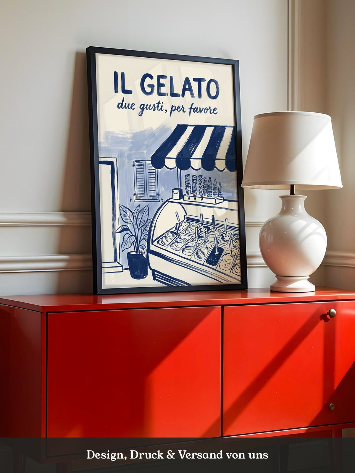 Gelato Eisdiele Vintage Blau