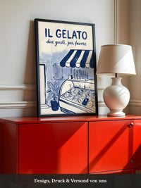 Gelato Eisdiele Vintage Blau