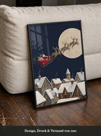 Weihnachtsmann Schlitten Mond