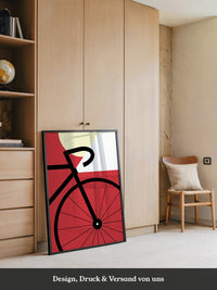 Fahrrad Grafik rot minimalistisch