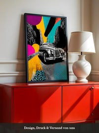 Pop-Art Oldtimer – Farbstarke Illustration mit Retro-Flair