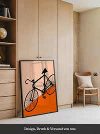 Fahrrad Grafik orange minimalistisch