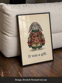 Hase Weihnachtspullover Cartoon