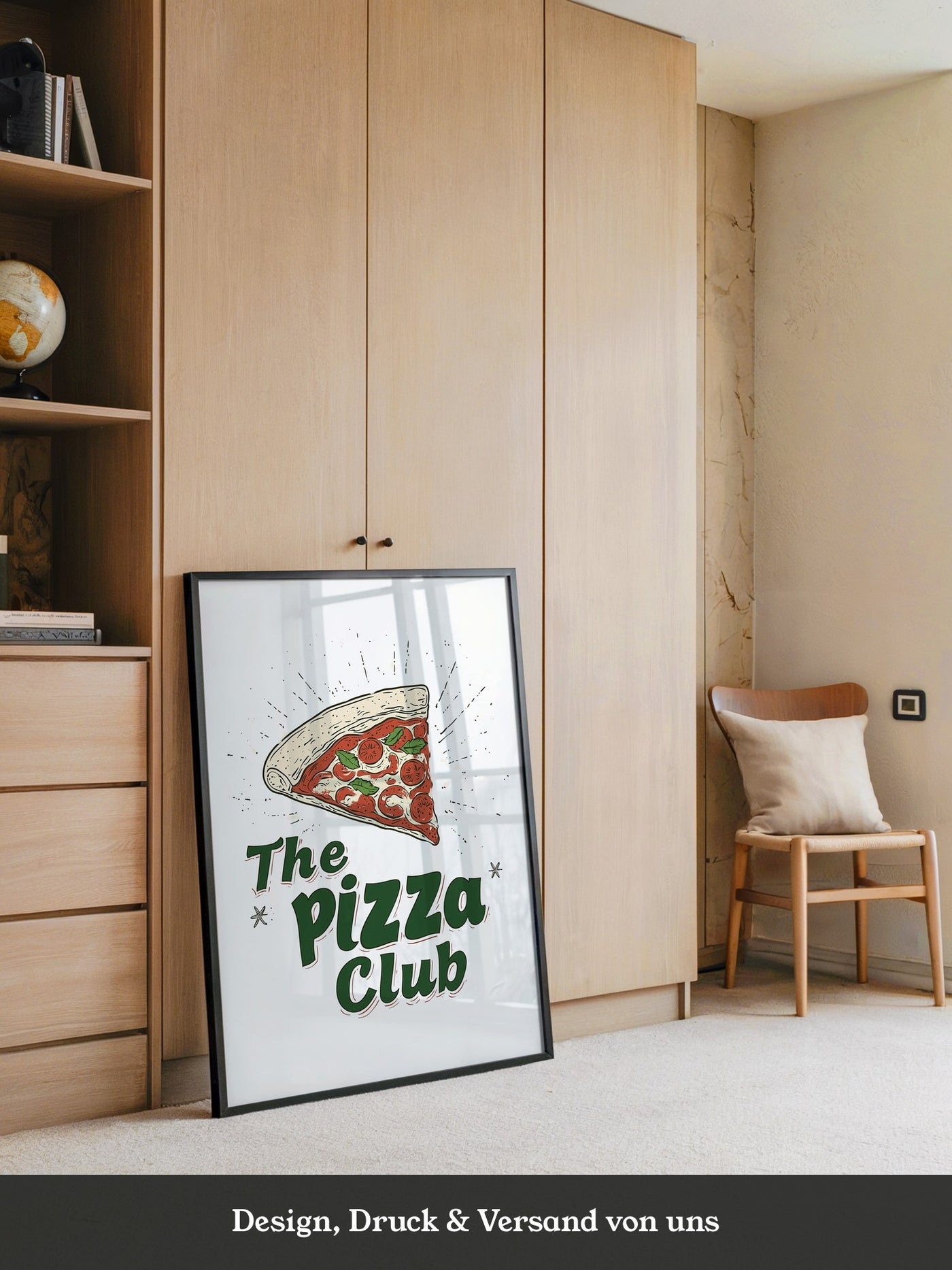 Pizza Grafik Retro Stil