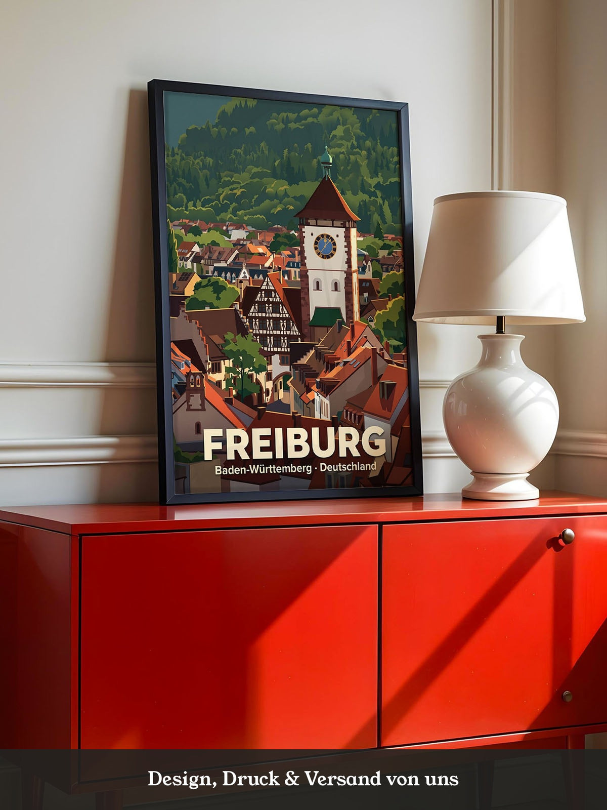 Freiburg Stadtansicht Illustration