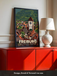 Freiburg Stadtansicht Illustration