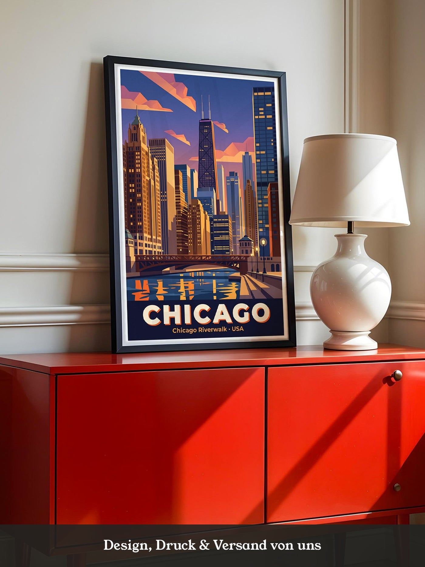 Chicago Skyline Retro Stil