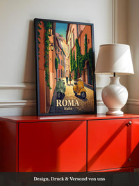 Romantische Gasse Vespa Retro-Stil