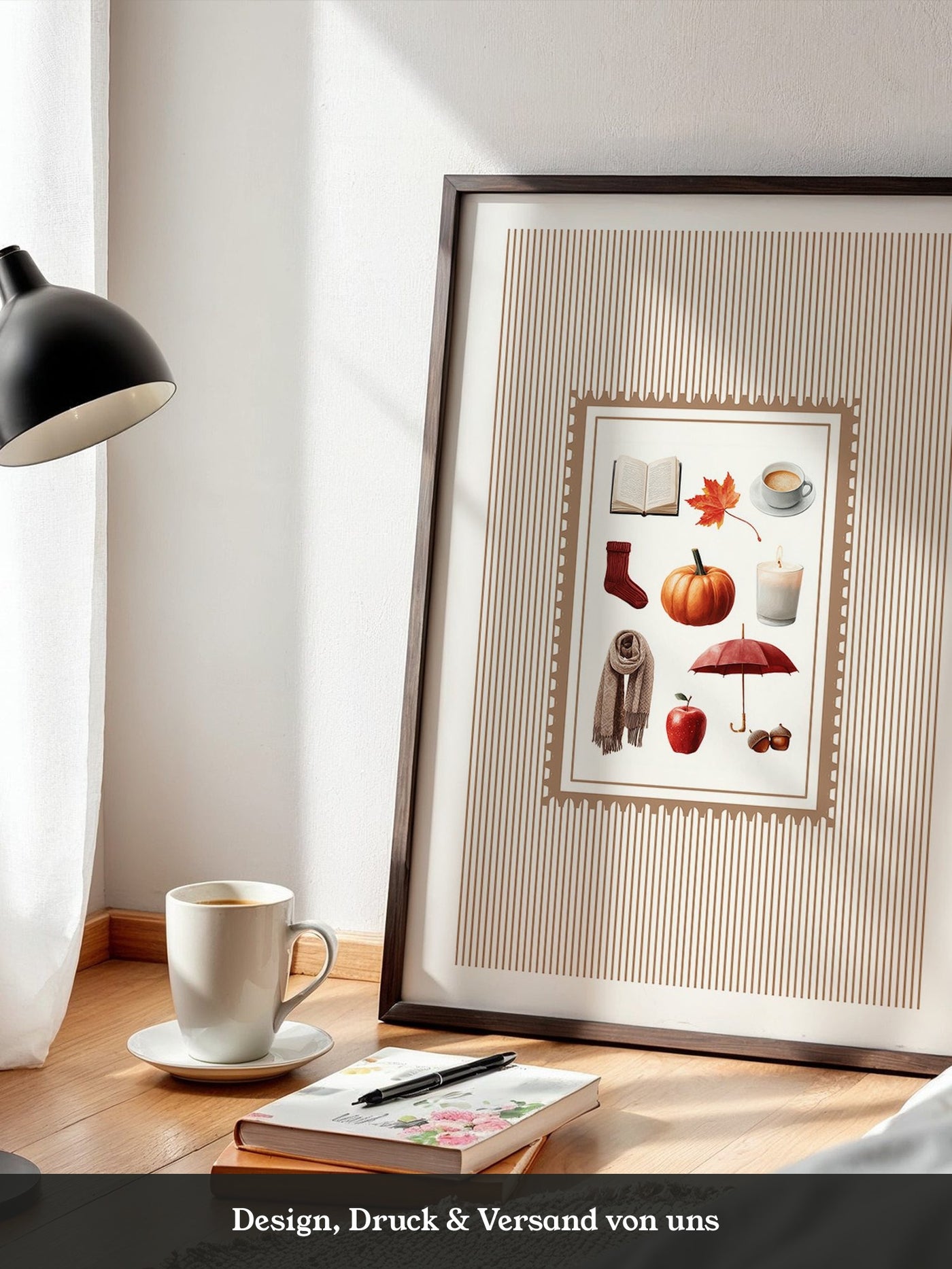 Herbst Symbole Collage Retro