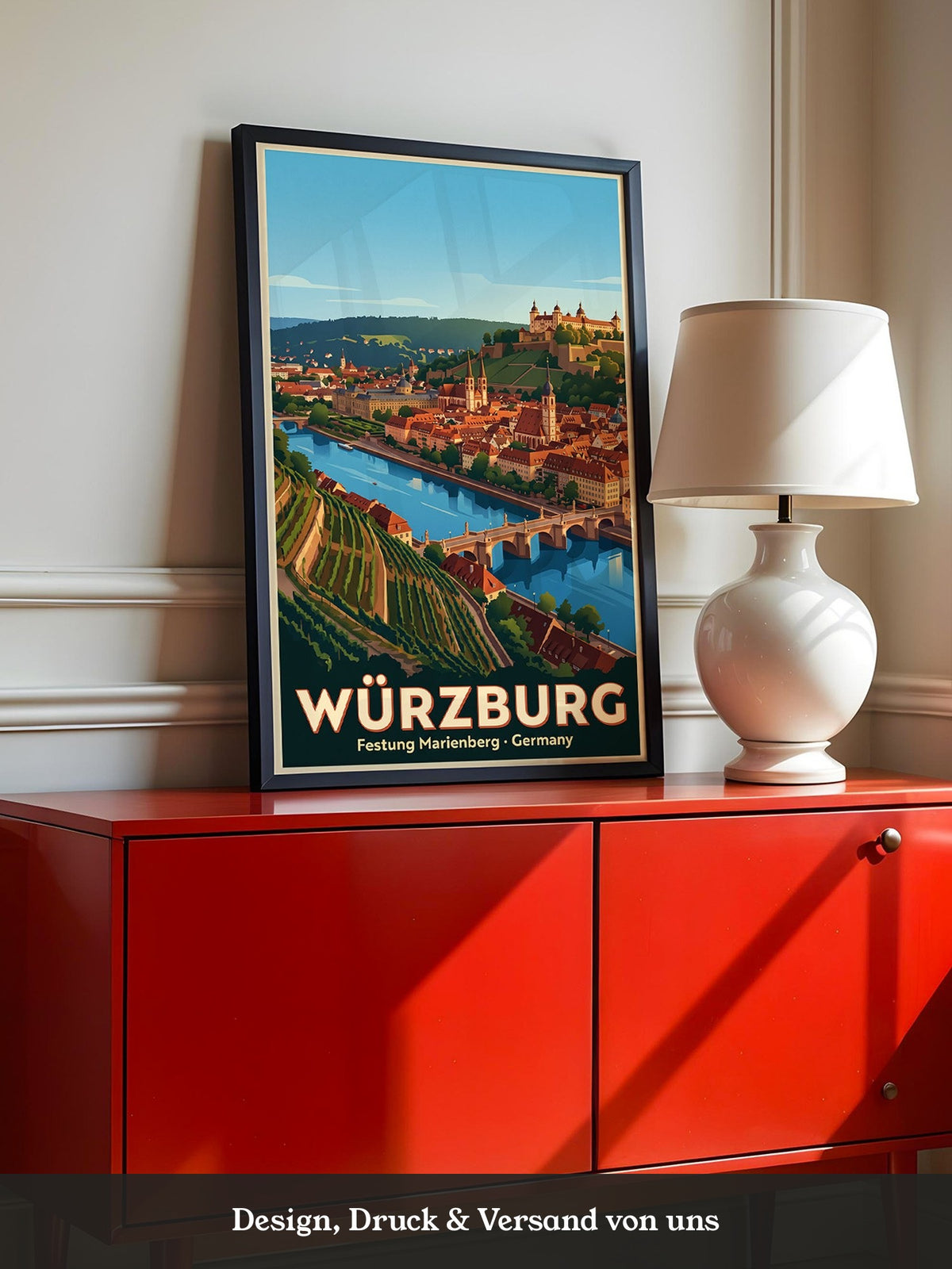 Würzburg Skyline Pastellfarben