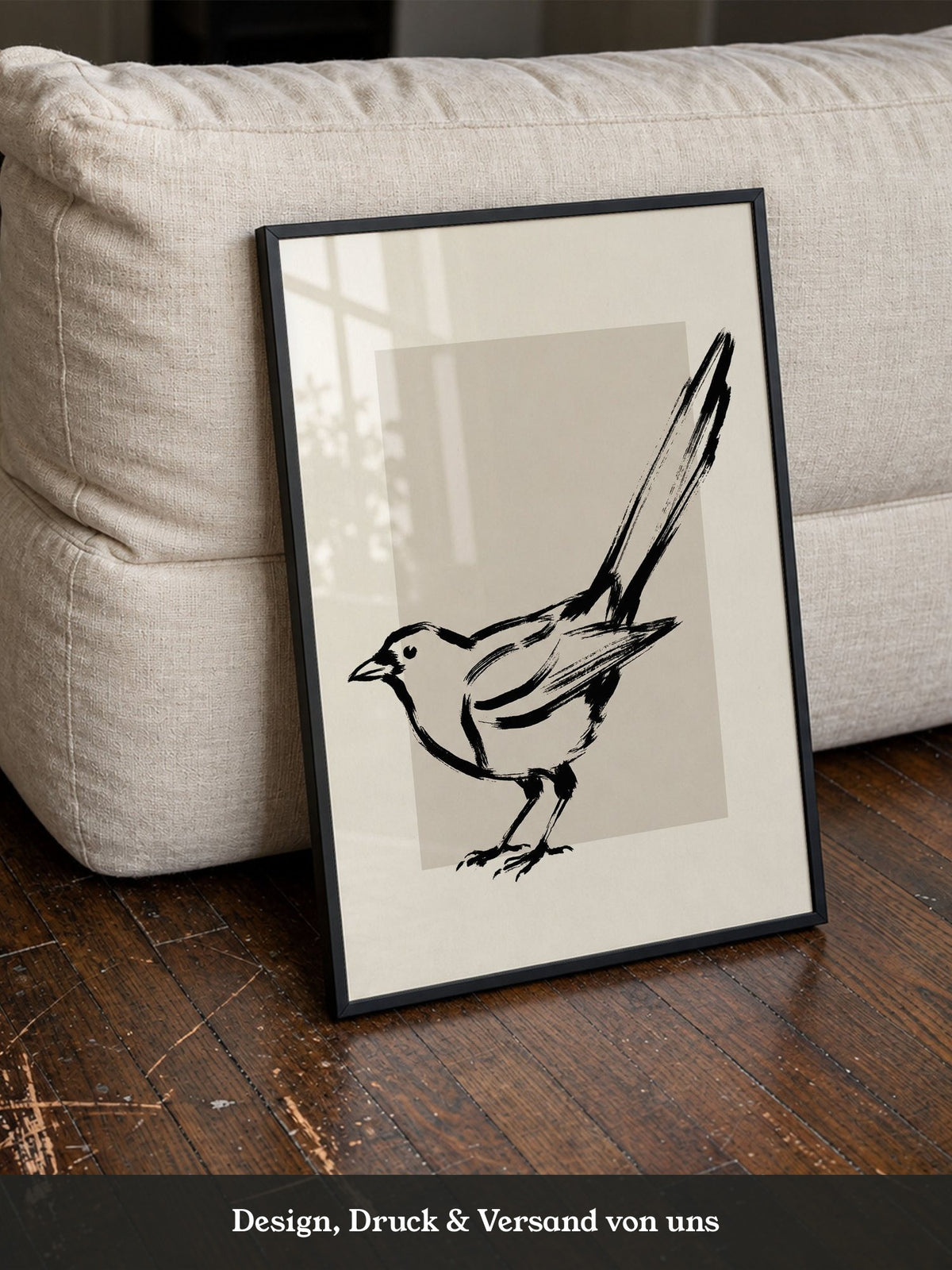 Schwarz-Weiß Vogel Skizze