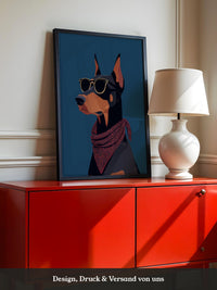 Dobermann Sonnenbrille Retro