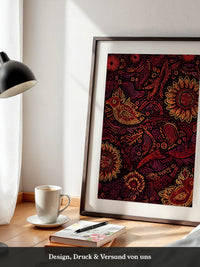 Vogel und Sonnenblumen Ethno-Stil