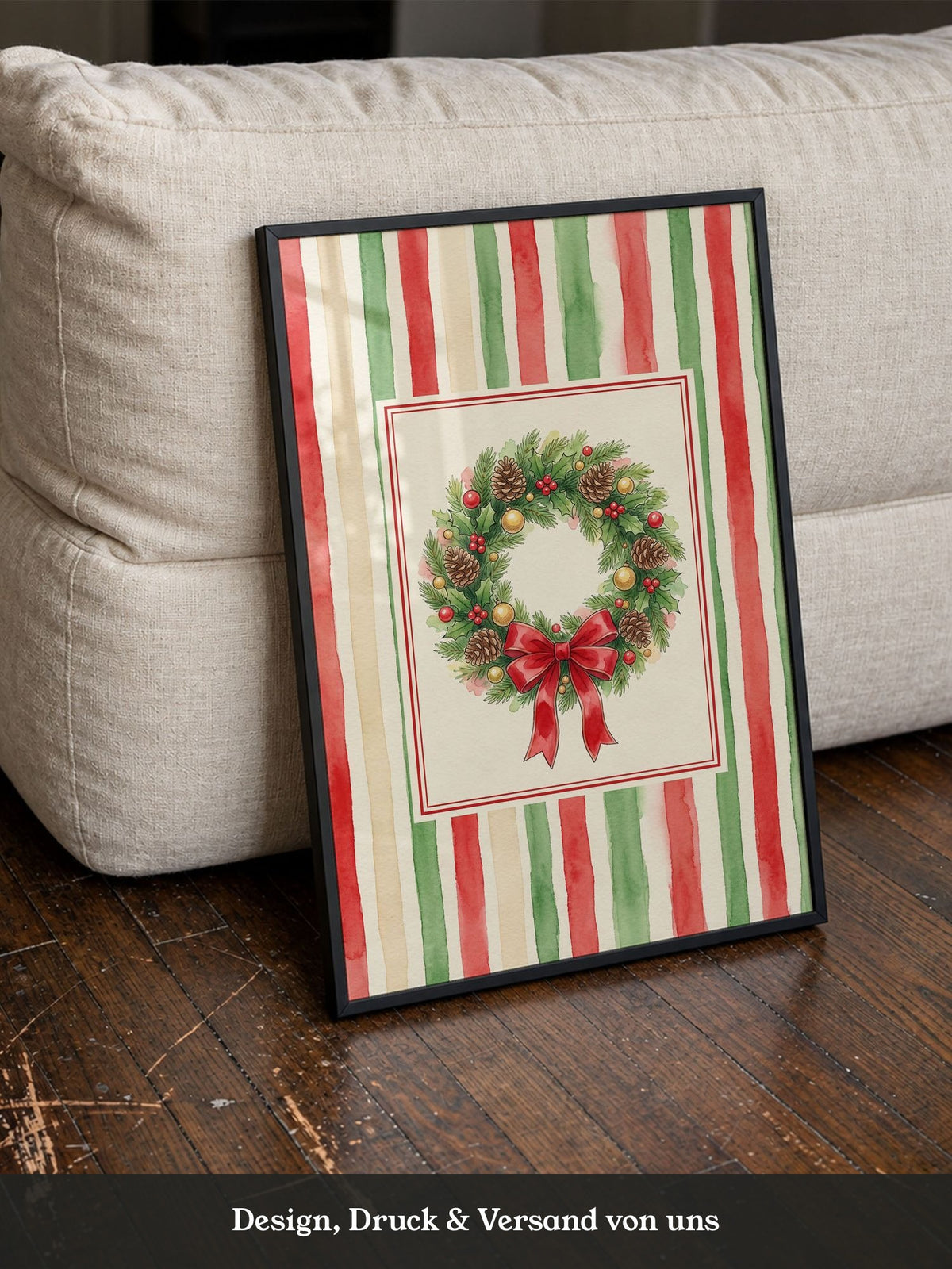 Weihnachtlicher Kranz Aquarell