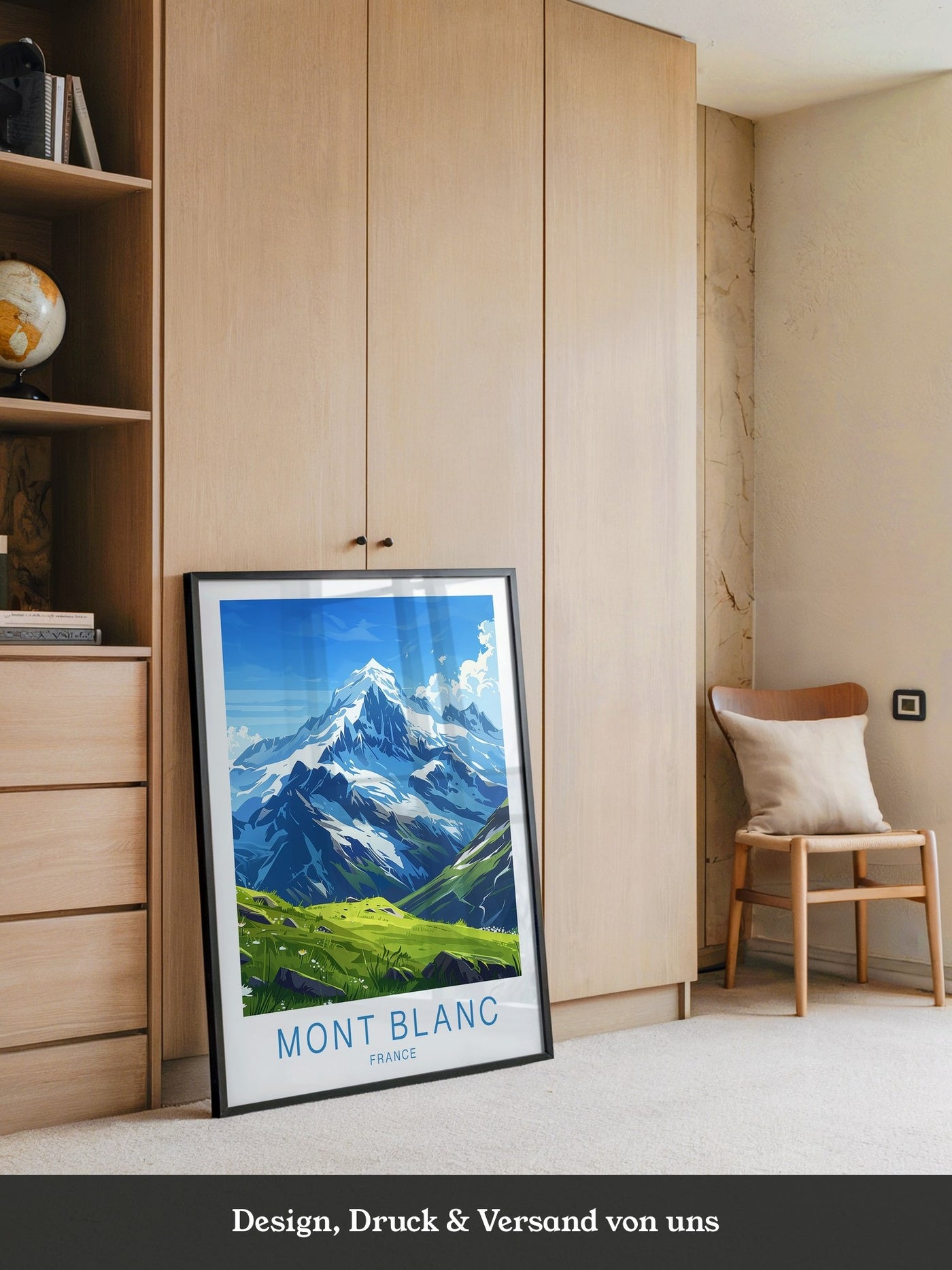 Mont Blanc Illustration blau