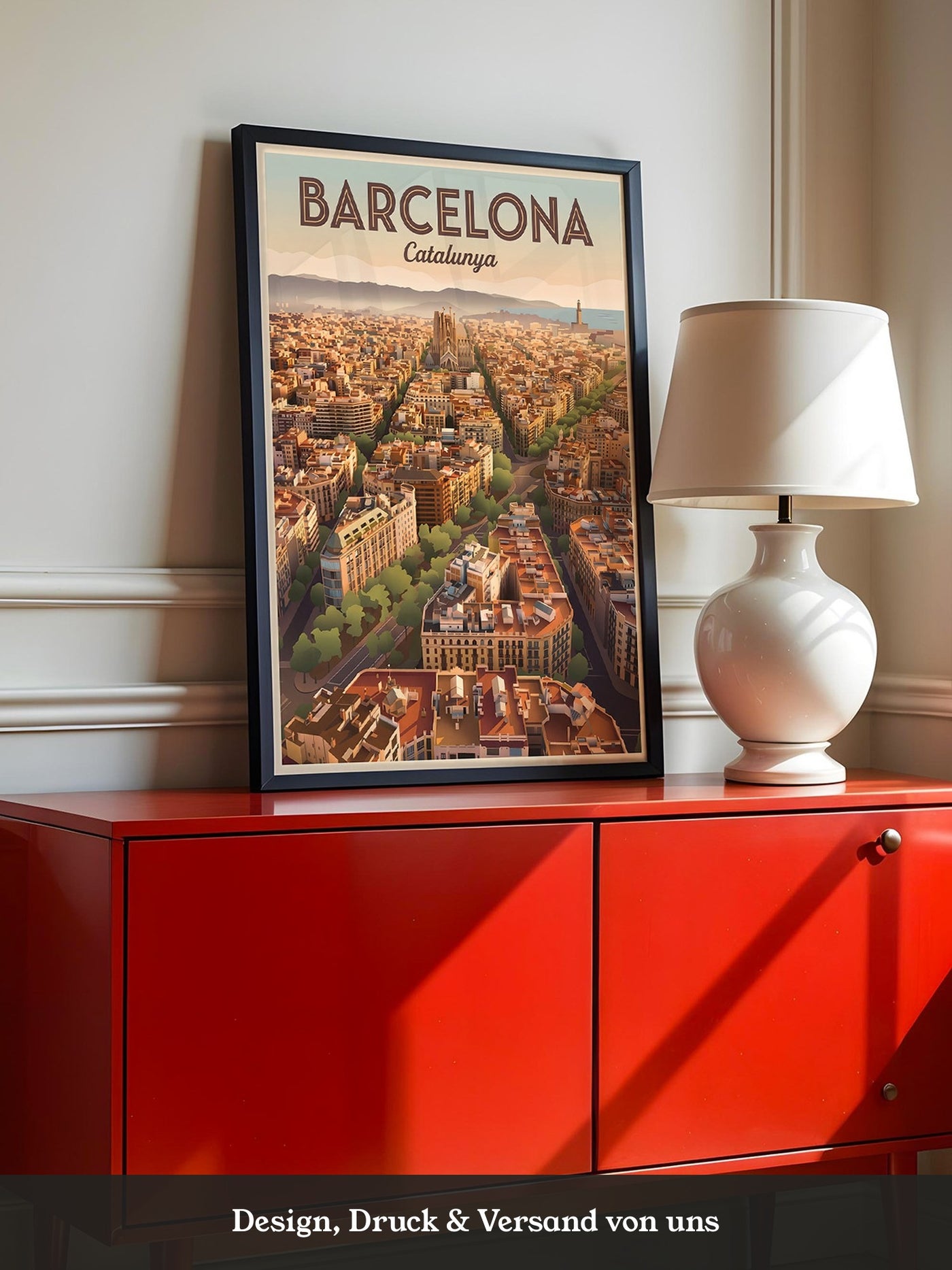 Barcelona Stadtpanorama Dämmerung