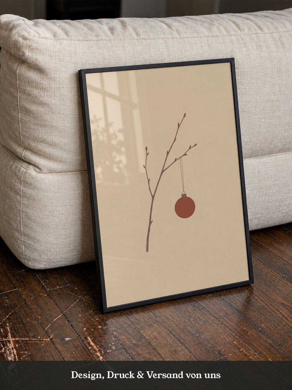 Minimalistischer Zweig mit Kugel