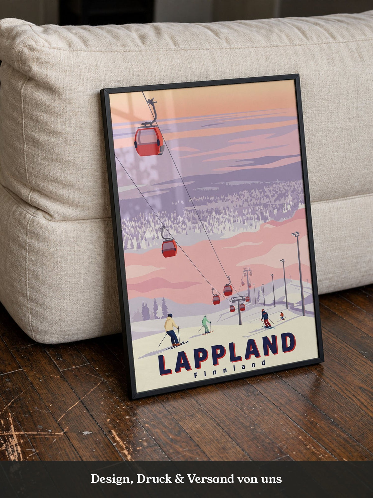 Lappland Skifahren Illustration