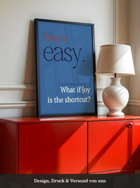 Keep it easy Typografie blau