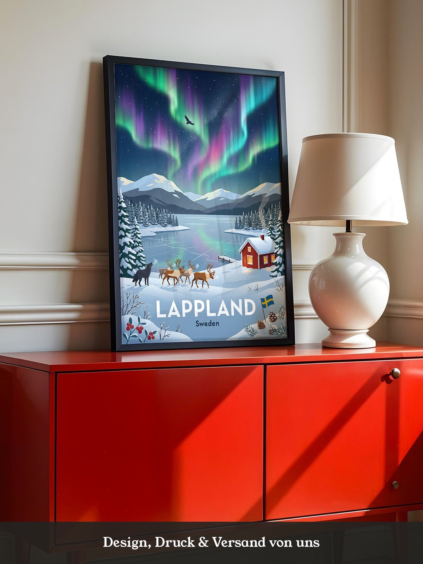 Lappland Polarlichter Winterlandschaft