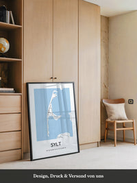 Sylt Karte – Minimalistische Wandkunst mit Koordinaten