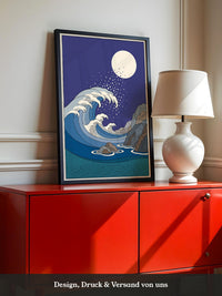 Welle Mondnacht Illustration