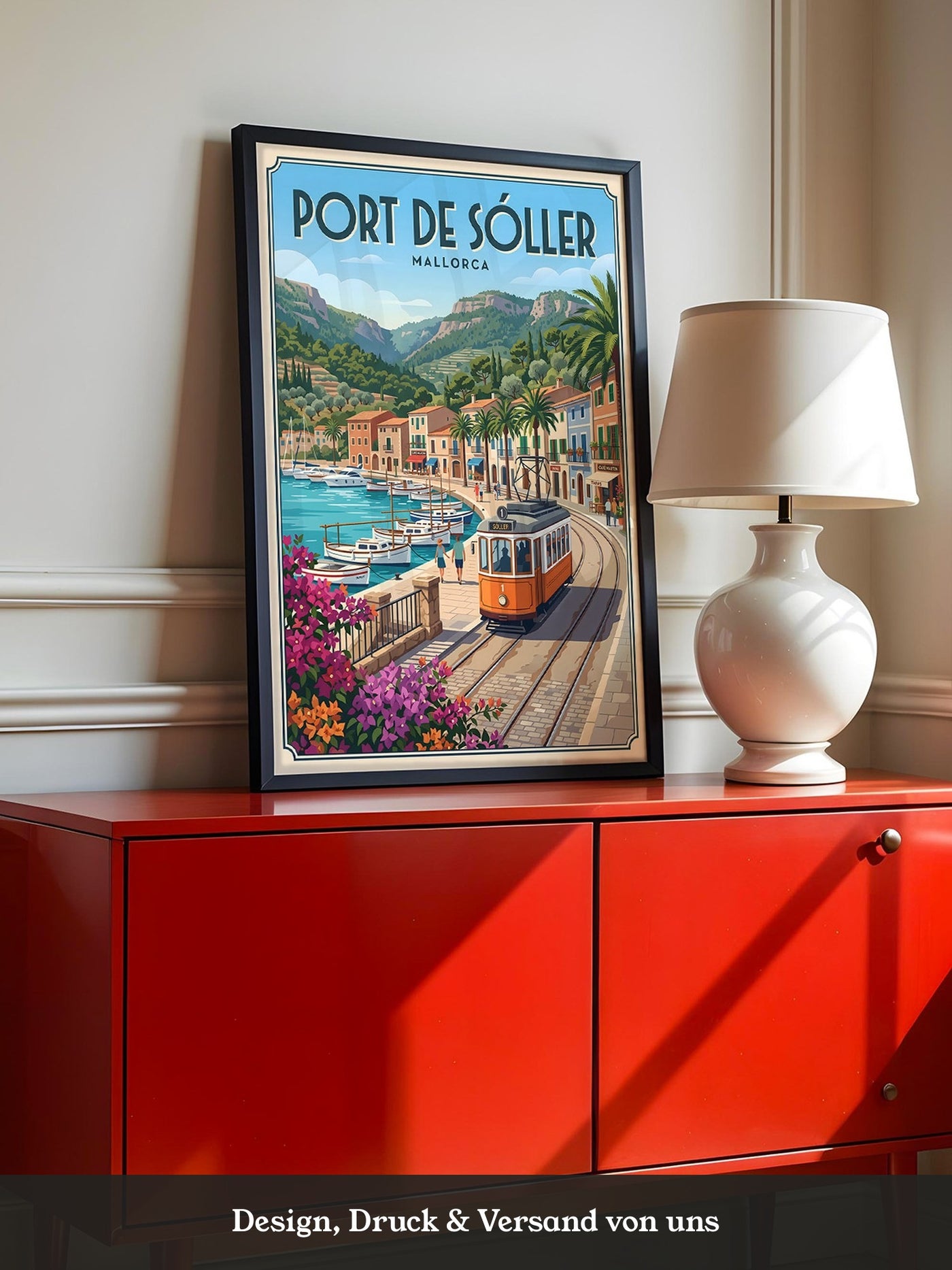 Mallorca Hafen Tram Retro