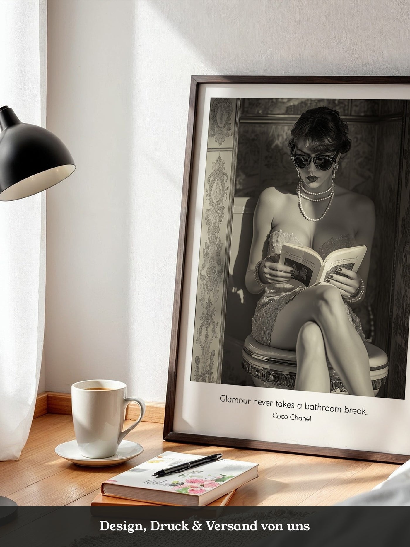 Glamour Dame Retro Schwarzweiß