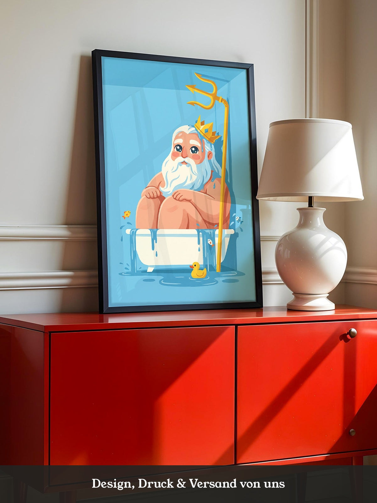 Badewannen-Poseidon Cartoon