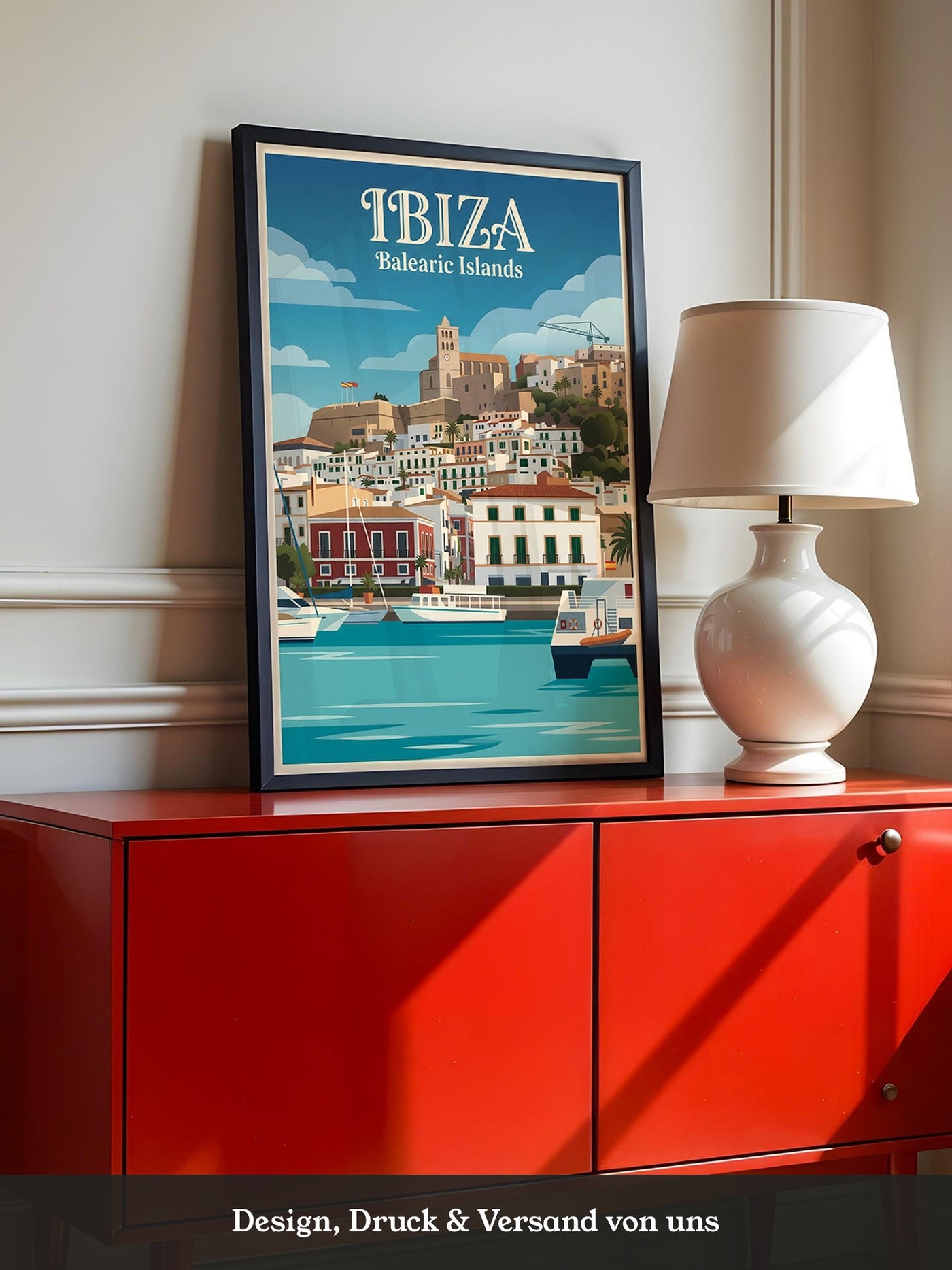 Ibiza Küstenstadt Retro Look
