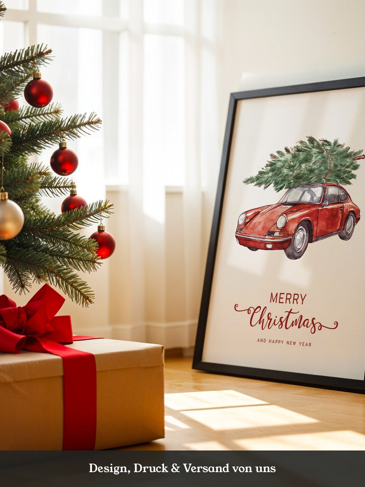 Porsche Weihnachtsbaum Rot