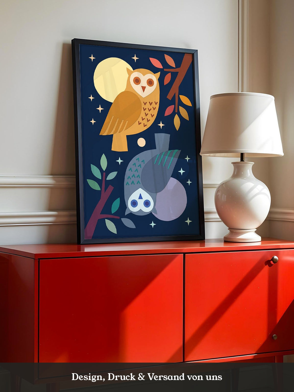 Eulen Mondnacht Illustration