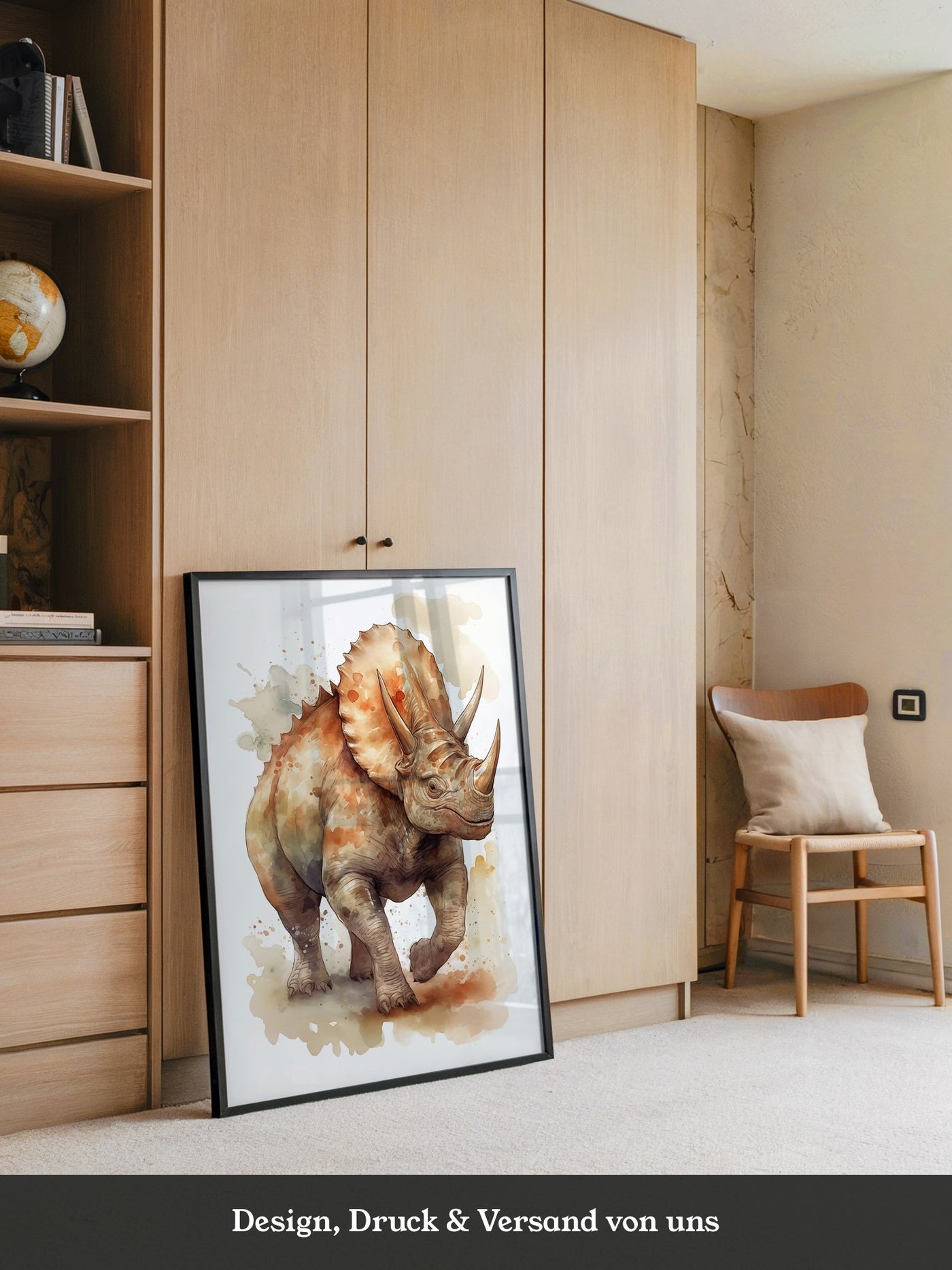 Triceratops Aquarell Kunstwerk