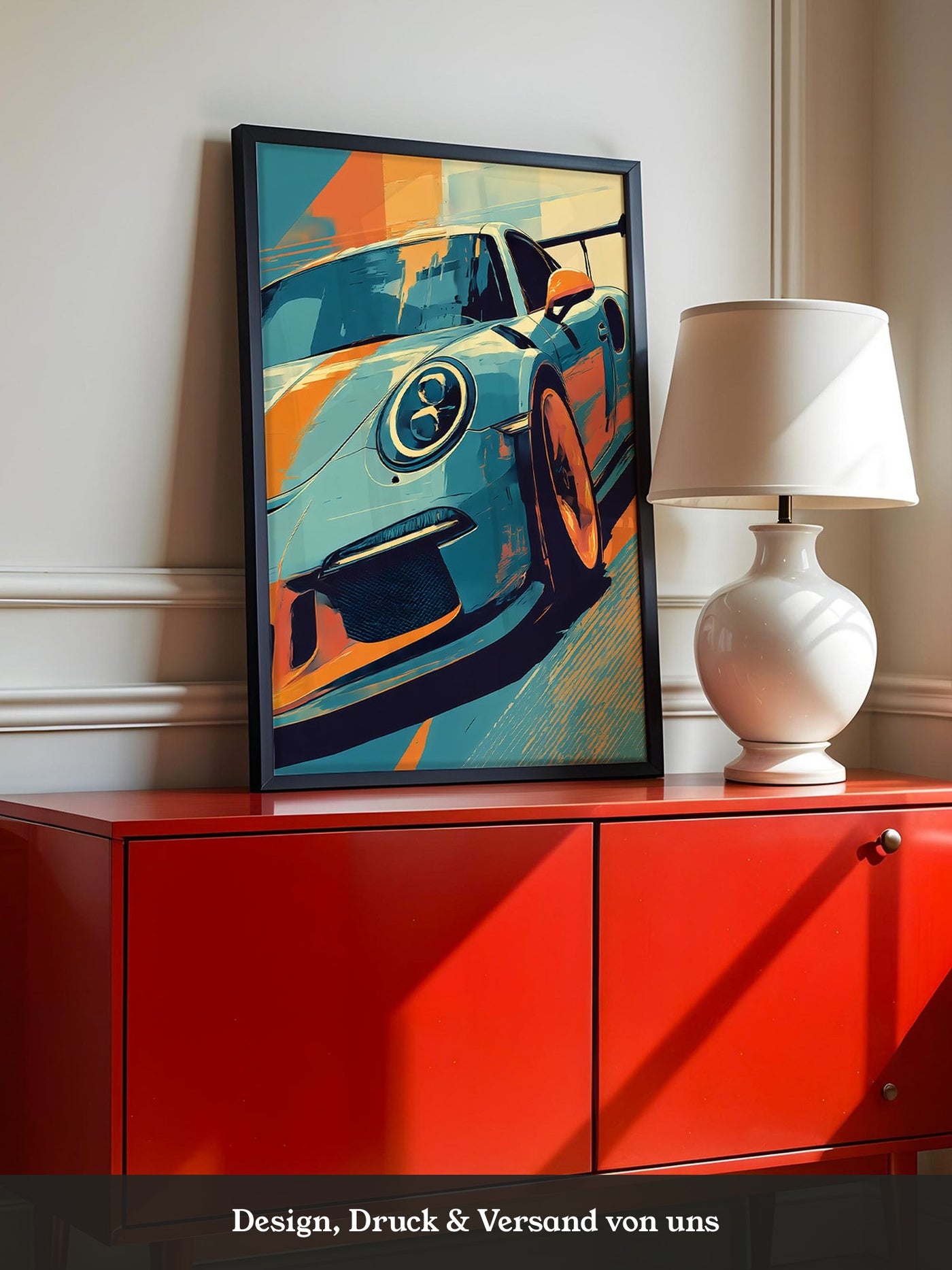Porsche Sportwagen Popart Stil