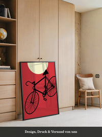 Fahrrad Sonne Roter Hintergrund