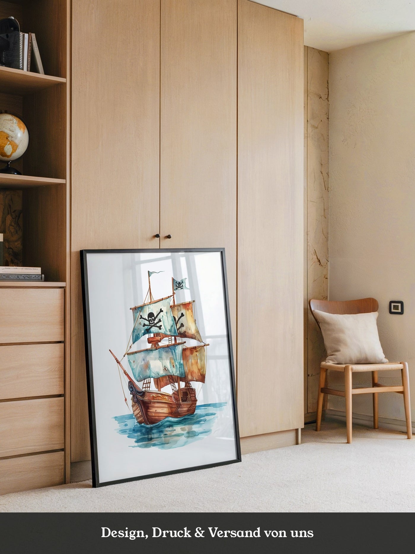 Piratenschiff Aquarell Segel