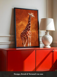 Giraffe Orange Malerei