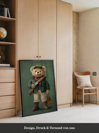 Teddybär Abenteurer Grünkleidung