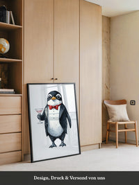 Pinguin Gentleman Aquarell