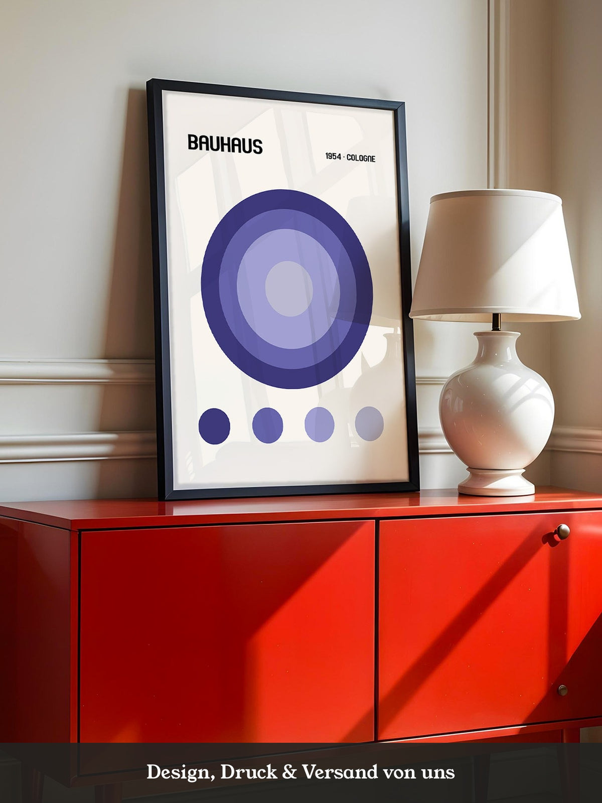 Blaue Kreise Retro Design