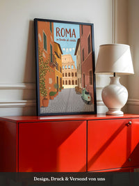 Roma Gasse Vespa Illustration